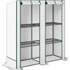 Outsunny Serra da Giardino con 2 Porte Avvolgibili, Scaffale a 3 Ripiani e Tasche Laterali, Bianco e Verde | Aosom Italy