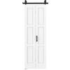 HOMCOM Porta 71x213cm, Stile Rustico, Kit Montaggio, Maniglia, Bianco Effetto Legno. | Aosom Italy