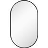 HOMCOM Specchio Bagno Ovale da Parete con Cornice in Alluminio, Verticale o Orizzontale, 40x70cm, Nero | Aosom Italy