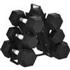 SPORTNOW Set di Manubri Palestra con Supporto in Metallo con Impugnatura Antiscivolo, 2x4kg, 2x6kg, 2x8kg, Nero | Aosom Italy