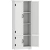 HOMCOM Buffet da cucina armadio contemporaneo multi-scomparti 2 armadi 3 ripiani MDF pannelli truciolari bianco | Aosom Italy