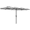 Outsunny Ombrellone Doppio a 12 Stecche con Manovella, in Metallo e Poliestere, 4.6x2.7 m, Bianco | Aosom Italy
