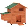 PawHut Pollaio in Legno con Nido, Tetto Impermeabile, Vassoio Estraibile, 2 Trespoli, Rampa, Finestra, per 2 Galline, Anatre,Arancione | Aosom Italy
