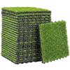 Outsunny Set da 22 pezzi Tappetino di Erba Sintetica, Pelo 25 mm, 30x30 cm, Verde | Aosom Italy