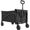 Outsunny Carrello da Giardino 80L Pieghevole con Maniglia Regolabile, in Metallo e Tessuto Oxford, 78x47.5x92 cm, Nero | Aosom Italy