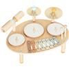 AIYAPLAY Set di Strumenti Musicali per Bambini da 2+ Anni con Tamburi e Xilofono, Colore Legno | Aosom Italy