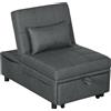 HOMCOM Poltrona Letto Singolo Poltroncina Reclinabile 4-in-1, Grigio | Aosom Italy