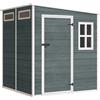Outsunny Ripostiglio esterno 182 x 182 cm con porta bloccabile, pavimento per giardino, grigio invecchiato | Aosom Italy