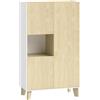 HOMCOM Credenza Cucina, Mobile Cucina a 6 Scomparti con Ante Soft Close per Soggiorno, Salotto, Bianco e Color Legno | Aosom Italy