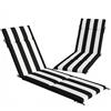 Outsunny Set 2 Cuscini per Sedie da Esterno con 6 Lacci di Fissaggio, in Cotone, 183x54x6.5 cm, Nero e Bianco | Aosom Italy
