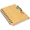 Taccuino effetto bamboo con 70 pagine a righe e penna Niall personalizzate o neutre