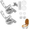 ZFRITP Cerniera universale per sedile WC 2 lotti, kit di ricambio con cerniera e viti in lega di zinco, cromato, argento