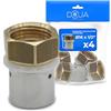 DOJA Barcelona Raccordo Multistrato - Ø16mm x 1/2 - Confezione da 4 - Installazione Facile, Materiale Durevole, Raccordi e Connector Multistrato, Ideale per Accoppiamento Multistrato Femmina