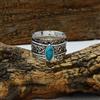Handmade Santa Rosa Turchese Gemma 925 Argento Sterling Spinner Handmade Anello Tutti