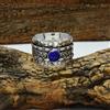 Handmade Blu Lapislazzuli Gemma 925 Argento Sterling Spinner Handmade Anello Tutti Size