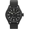 Timex Waterbury Ace TW2Y18900 - Orologio al quarzo da uomo, 41 mm, cinturino in pelle nera con quadrante nero e cassa nera