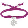 Schmuck Les Poulettes LES POULETTES BIJOUX - Bracciale Doppia Torre Collegamenti di Raso e Trifoglio Argento 925 - Fucsia