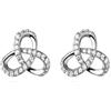 Reffeer Orecchini a perno in argento Sterling 925 massiccio, a forma di quadrifoglio, per donne e ragazze, Argento sterling, Zirconia cubica