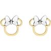 Disney, Orecchini a lobo, motivo silhouette di Minni, in argento Sterling, bicolore, Argento sterling placato in oro giallo