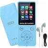 Ouitble Player MP3/MP4 Player 64GB Bluetooth 5.0 Hifi Music Player MP3, Schermo LCD da 1,8 Pollici con Altoparlante Video E-book Photo Viewphone Supporta Fino a 128 GB (Blu)