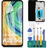 SRJTEK Per Samsung Galaxy A22 5G Schermo LCD Per Samsung A22 5G Sostituzione Dello Schermo A226 Display LCD SM-A226B Touch Digitizer Assembly SM-A226B/DS, A226B/DSN Parti di Riparazione (Nero Con Cornice)