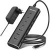 RSHTECH Hub USB C Alimentato, 7 Porte USB Hub 10Gbps con 4 Porte USB-C 3.2 e 3 Porte USB-A 3.2, Cavo da 3.3ft e Alimentatore 36W (12V/3A), USB 3.2 Hub in Alluminio per Laptop, RSH-H7C4
