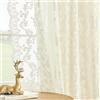 FOLKSIDE Tende in pizzo color avorio, lunghezza 114 cm, set di 2 pannelli, motivo cachemire floreale, tende trasparenti per cucina, bar, tasca per asta, filtranti la luce, tende vittoriane color crema per