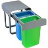 Af Interni AF Pattumiera cucina sottolavello 2 cesti Lt.16 (2x8 Lt) estraibile differenziata