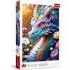 Trefl - Drago colorato - Puzzle da 1000 pezzi - Drago multicolore in un ambiente floreale, per adulti e bambini dai 14 anni in su