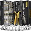DxCRIMP Kit di Connettori Elettrici con Pinza Crimpatrice, 14 Tipi (0,25-2,5 mm², AWG 24-14) - Kit Professionale con Meccanismo a Cricchetto, Ideale per Auto, Elettricisti, Fai-da-te