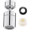 BinPhorm Aeratore Rubinetto in Acciaio Inox,Rompigetto Rubinetto Cucina 360°Girevole Rubinetti Lavello Filtro Lavello Filtro Rompigetto Universale Doppia Funzione Filtro