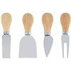 Fdit Set di coltelli per formaggi in acciaio inossidabile 4 pezzi/set Set di taglierini per affettatrice per coltelli da taglio con manico in legno