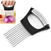 Taglia Cipolle Multifunzione In Acciaio Inox Con Forchette - Affetta Pomodori E Verdura, Porta Cipolla Pratico Per Chef E Cucina (Nero)