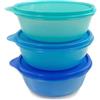 Tupperware Ciotole multiple (3) 600 ml blu oscuro + blu + scatola turchese