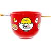 Silver Buffalo Sanrio Gudetama x Nissin Top Ramen Set di stoviglie in ceramica giapponese | Include ciotola per ramen da 590 ml e bacchette in legno