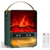Holilo Termoventilatore in ceramica a risparmio energetico, effetto camino, effetto fiamma 3D, riscaldamento elettrico, 3 livelli, 34 dB, silenzioso, telecomando, termoventilatore piccolo per bagno