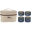 TOPINCN Lunch Box Rotondo in Acciaio Inossidabile con Coperchio, a Prova di Perdite, Grande capacità, Facile da Pulire, per Ufficio (4 Cassetta di sicurezza per microonde)