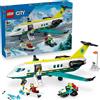 LEGO City Aereo Ambulanza di Emergenza - Aeroplano Giocattolo Medico, con 4 Mini