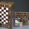 Senza marchio Set Scacchi Backgammon Fatto a Mano in Legno Massello Gioco da Tavolo 3 in...