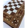 Senza marchio Backgammon Set Gioco in Legno Massello Fatto a Mano con Mosaico Intarsio...
