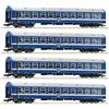ROCO 6200031 H0 Set 4 carrozze per treni rapidi MAV tipo Y/B 70, ep IV-VI