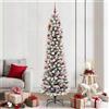 vidaXL Albero di Natale Artificiale con 150 LED e Neve Fioccata 120 cm vidaXL