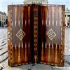 Senza marchio Set backgammon fatto a mano in legno massello con intarsio a mosaico 13,8" - ...