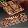 Senza marchio Set Scacchi Backgammon Combo Fatto a Mano in Legno Massello Gioco da Tavolo...