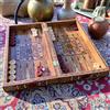 Senza marchio Set backgammon di lusso tavola in legno massello intarsiata fatta a mano...