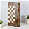Senza marchio Set backgammon in legno di lusso - tavola intarsiata a mosaico fatta a mano...