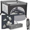 BONNIE Box Bambini Pieghevole 100X100Cm Dalla Nascita Fino 15Kg Con Materasso Le
