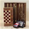 Senza marchio Set Scacchi Backgammon Fatto a Mano X Grande Gioco da Tavolo in Legno Intarsi...