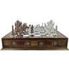 Senza marchio Set scacchi antico Egitto con scacchiera in palissandro fatta a mano 15,3" 🎁...