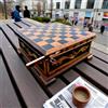 Senza marchio Antica scacchiera puzzle fatta a mano noce conservazione nascosta chiave...